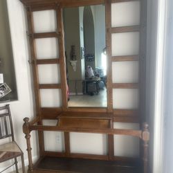 Furniture With Mirror, Storage, Hooks 