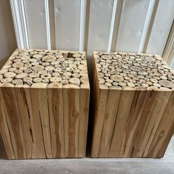  Teak Wood Square Side Table 