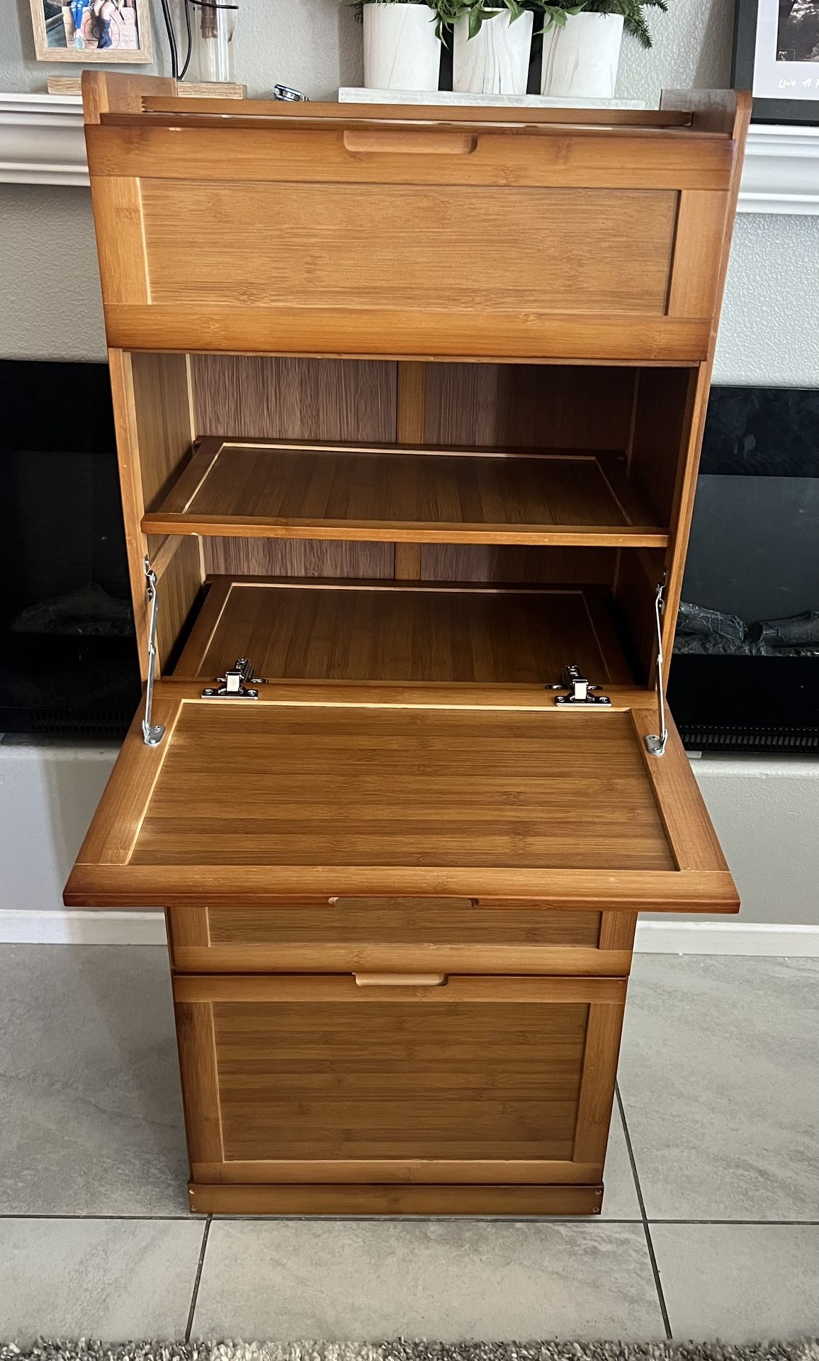Bamboo Entryway Shoe Cabinet