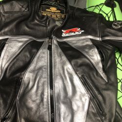 Suzuki Motorcycle Leather Jacket 