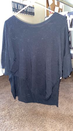 Black Oversized Top with Floral Texture