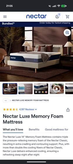 Nectar luxe memory foam calking mattress