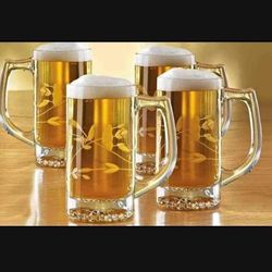 Princess House Vasos Cerveceros  4 Brand New 