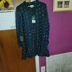 NEW AUTHENTIC BEAUTIFUL TUCKERNUCK LONG SLEEVE PRINTED DRESS TOP, WOMEN'S SIZE MEDIUM. 