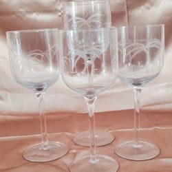 Set Of 4 Palm Tree Candle Holders