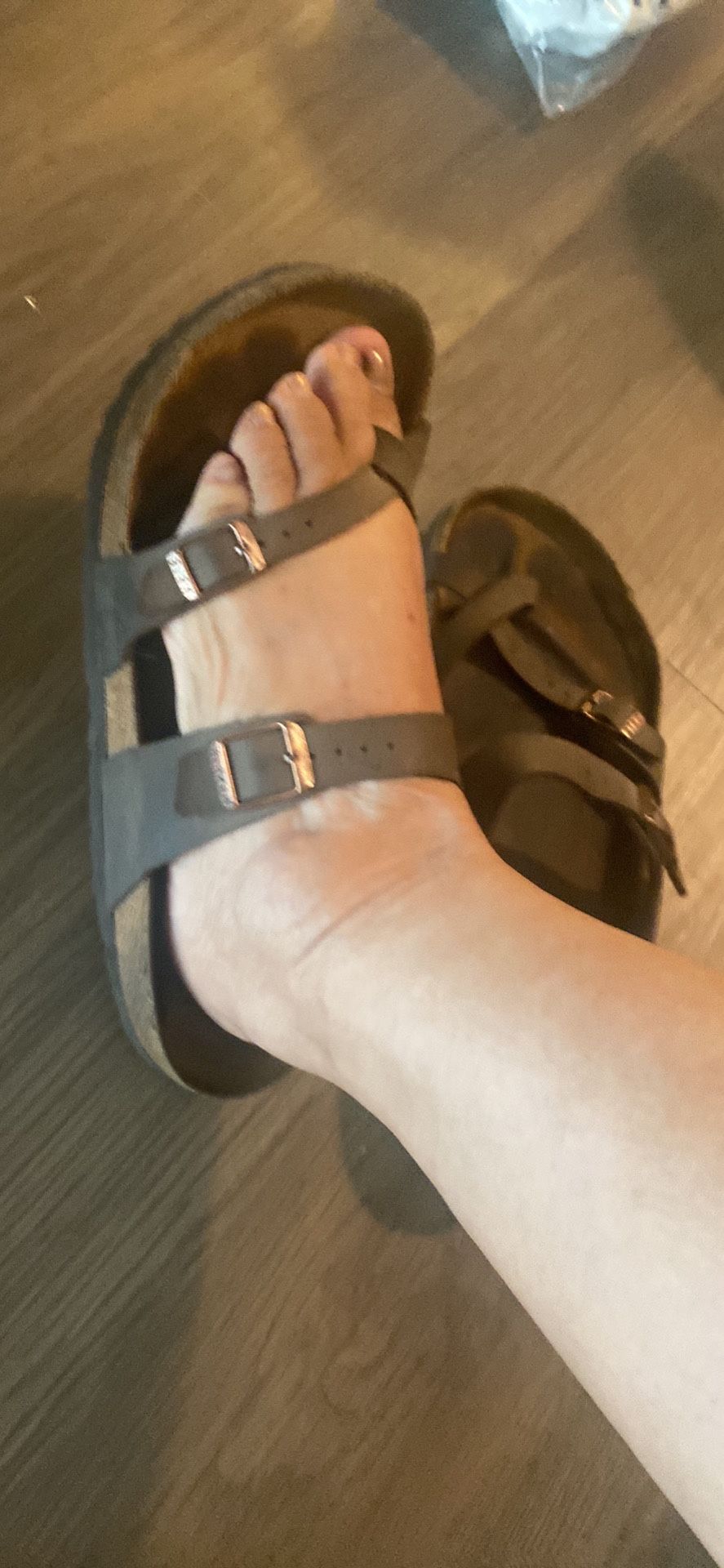Brown leather Birkenstock sandals