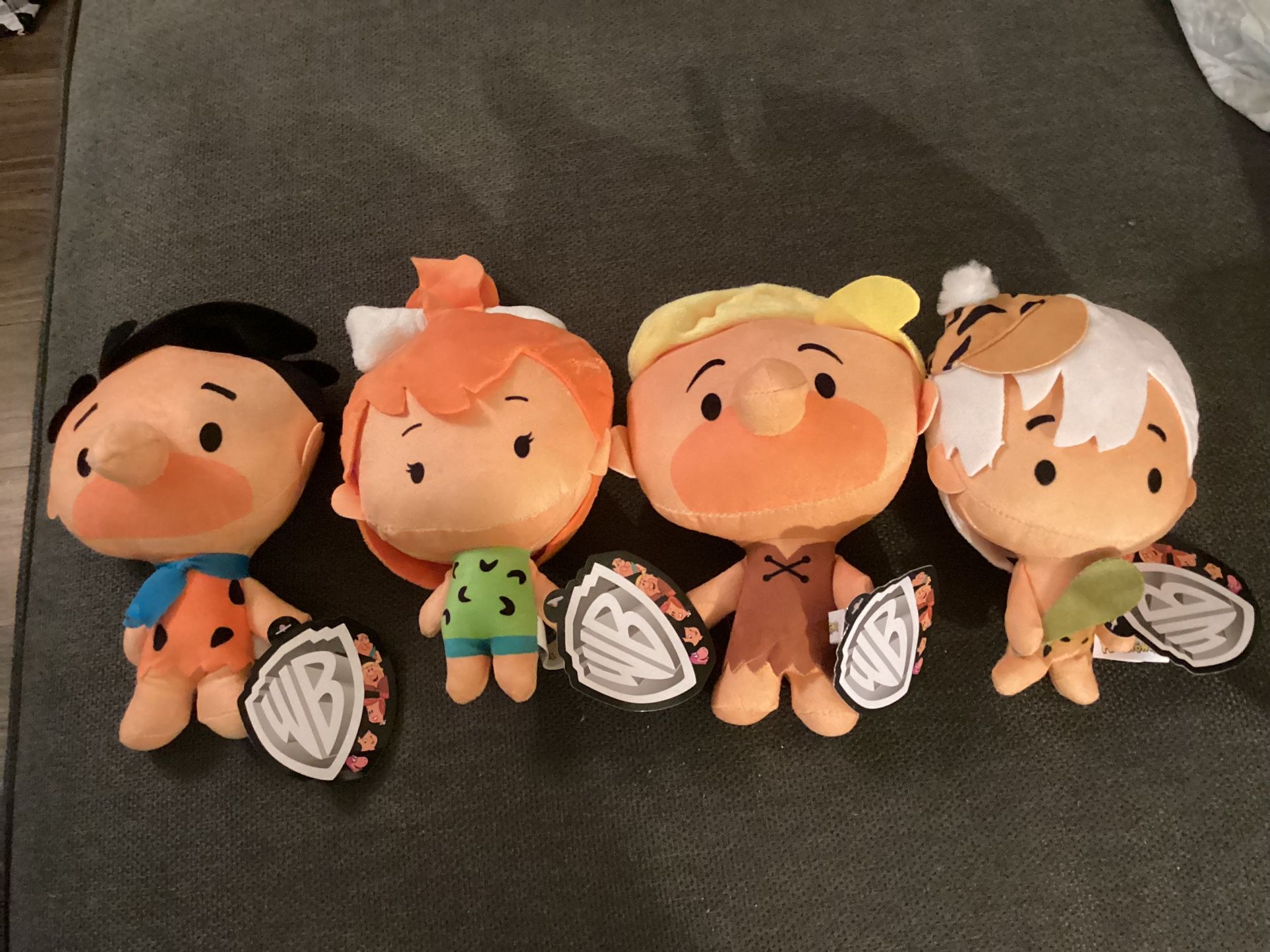 The Flinstones FRED / BARNEY /BAM BAM/ PEEBLES Plush Stuffed Toys Set Of 4