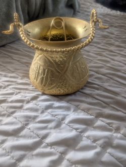 Egyptian Looking Ice Pail? W Tongs