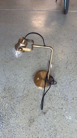 Brass Desk Lamp with Glass Globe Shade