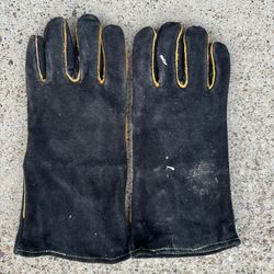 Extra Long Leather Gloves, Extreme High Heat Resistant Gloves