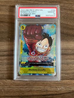 One Piece OP07 Monkey D. Luffy Alternate Art PSA 10
