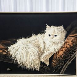 Cashmere The Resting Cat Painting By Antoinette Letterman 61 X 49 In Excellent Condition 