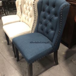 Blue Wingback Dining Chairs Set Of 2 Brand New In Box 
