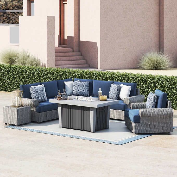 Sirio Regency 8-piece Seating Set with Fire Table