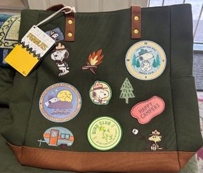 Peanuts Snoopy Camping Canvas Tote Bag
