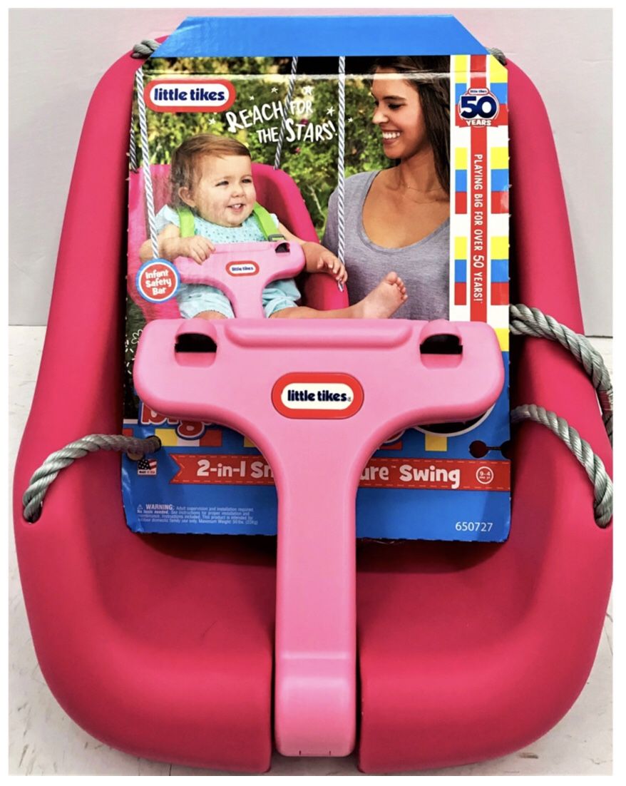 Little Tikes 2-in-1 Snug 'n Secure Swing, Pink NEW