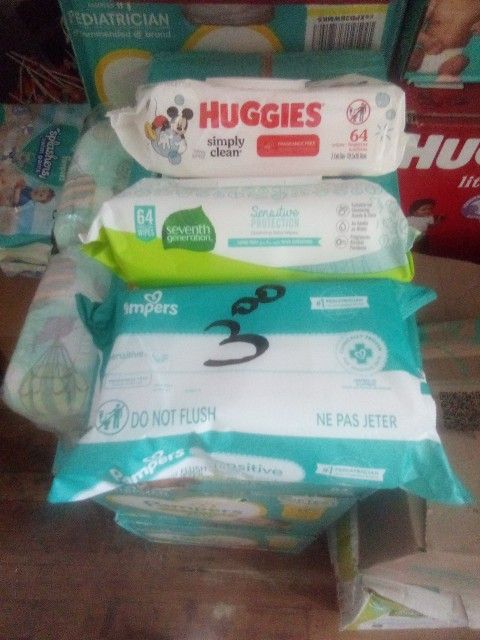 Huggies, Pampers And Seventh Generation Wipes 64 And 84 Count