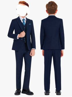 New Boys Size 18 Formal Suit Set 5 Pieces Slim Fit Navy blue 1604-Bandera Fitm $50