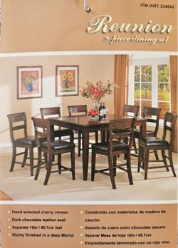 Brown Counter Height 8 Seat Dining Table
