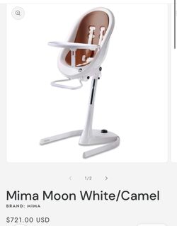 High chair Mima Moon White/Camel