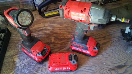 Craftsman impact , flashlight, and 3 batteries