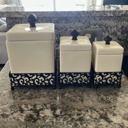 Danbury Set Of 3 Ceramic Canisters