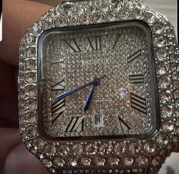 Cartier Santos Automatic Iced Out Watch