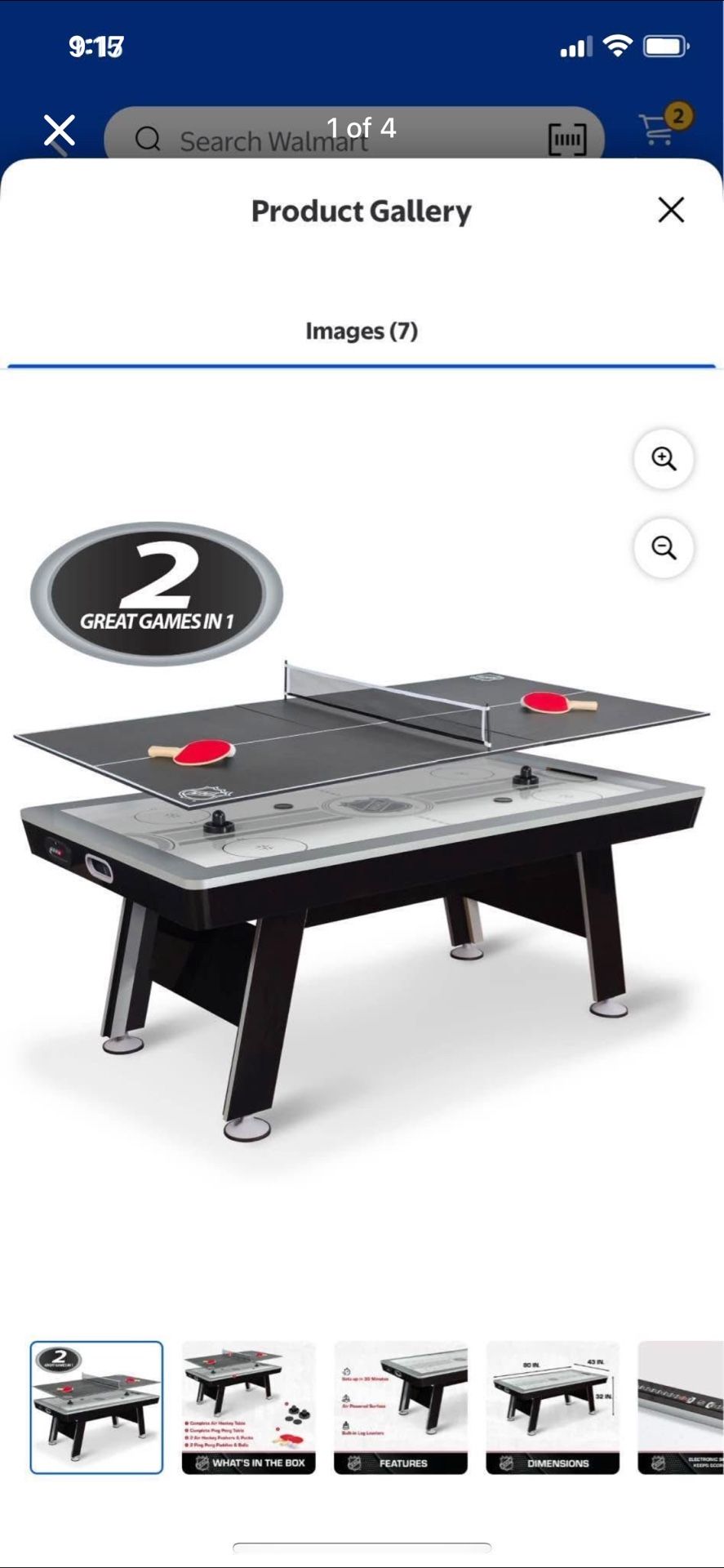 NHL Air Hockey Combo Table