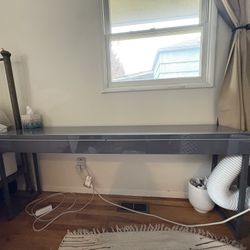 Modern sleek long narrow desk/table (gray)