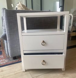 White wood nightstand
