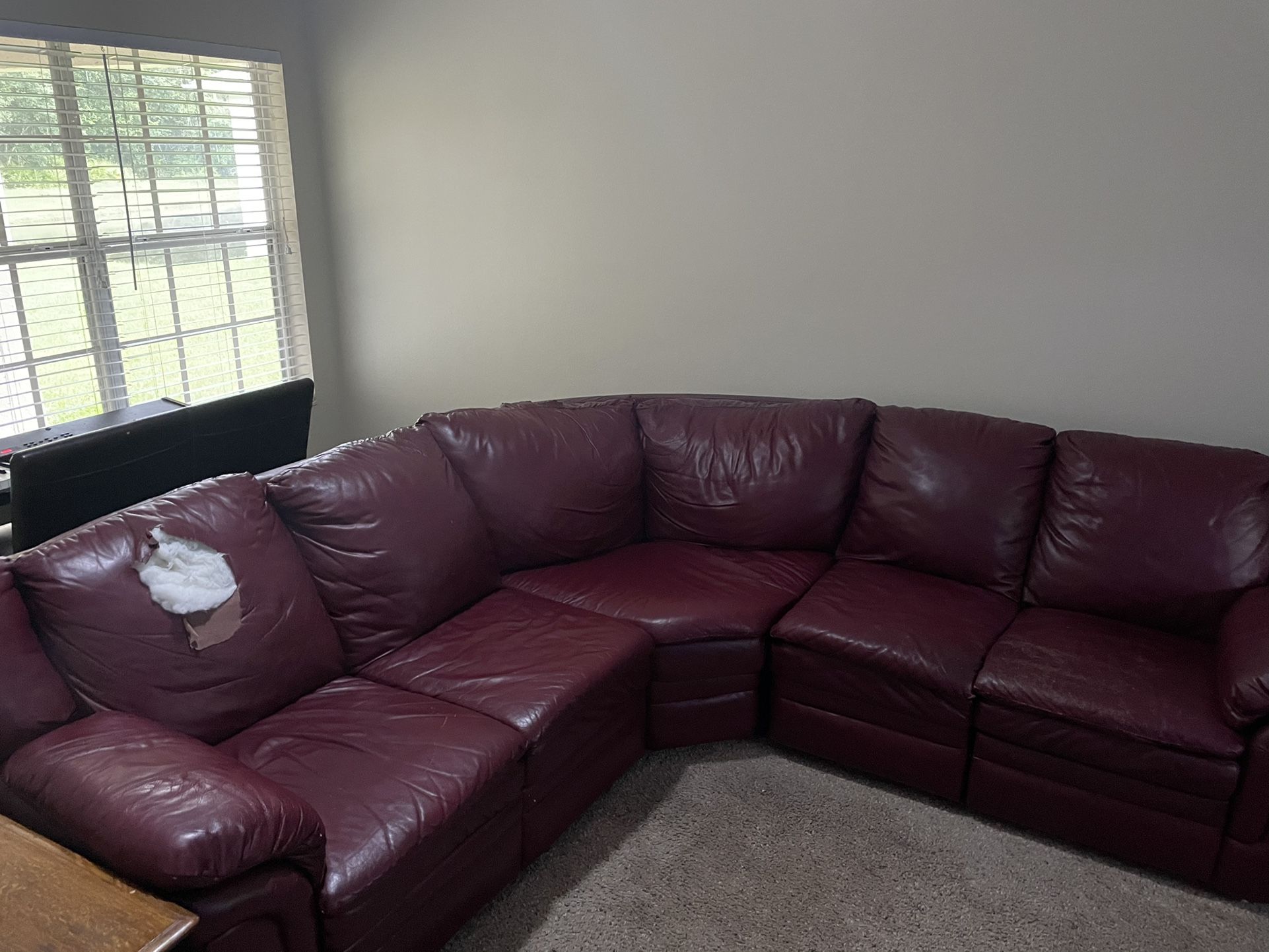 Burgundy Leather Sectional Sofa for Sale in Oviedo FL OfferUp