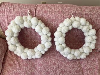 Pom-Pom Wreaths Set of 2