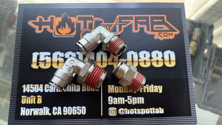 1/2, 3/8, 1/4, 1/8 Air Suspension Fittings Straight, 90S, Pnt, Push To Connect