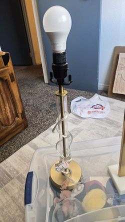 Slim Table Lamp with Gold Base