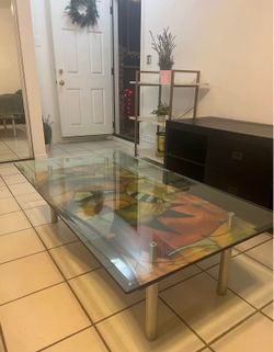 Beautiful Art Coffee Glass Center Table