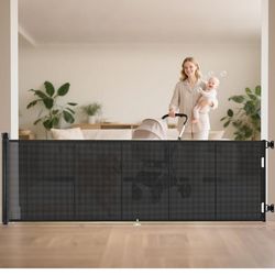 120” Retractable Baby Gate 42” Tall Extra Wide Dog Gate for Stairs Doorways