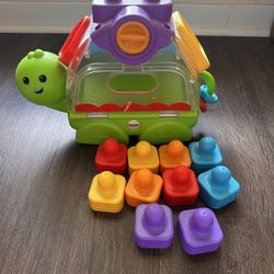 Fisher Price Little Stackers Sort 'n Spill Turtle 10 blocks 6-36 months baby toy