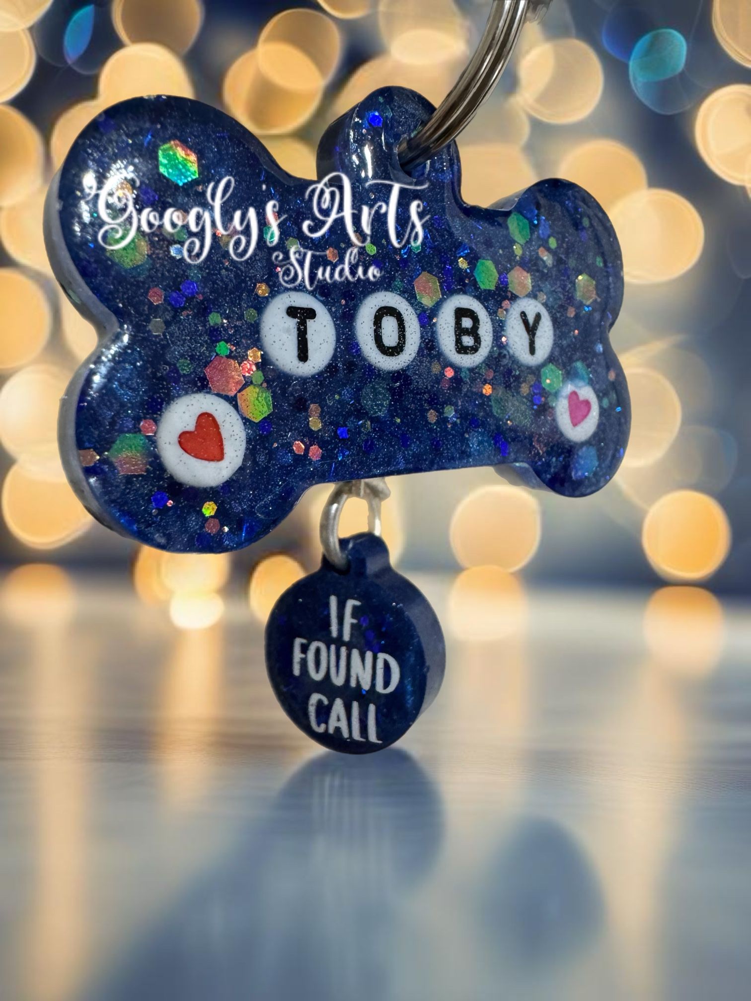 Personalized Resin Pet tag With “If found call” Tag