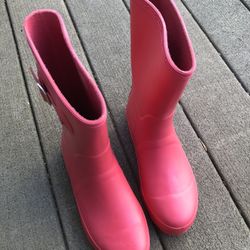 Girls London Fog Salmon Pink Rain Boots Size 4M