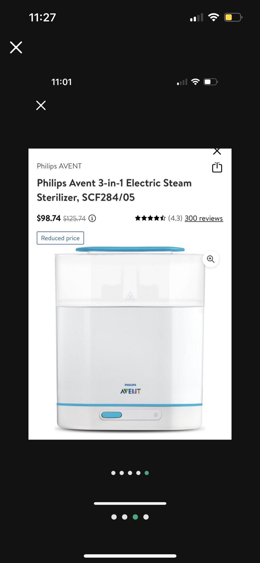 Avent Sterilizer Bottle