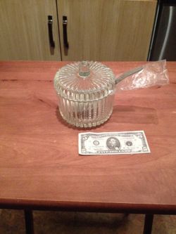 Crystal jam jar w/ cover & spoon