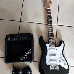 *** Like New *** FenderElectric Mini Guitar And Epiphone Amp Amplifier
