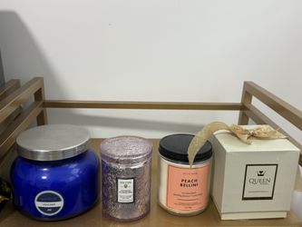 Capri blue, Voluspa, peach Bellini and queen of roses candle bundle