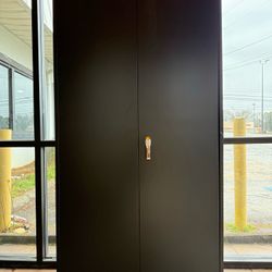 72" H x18 D Patio Metal Storage Cabinet, Outdoor Storage Cabinet with Doors and Adjustable Shelves, Tool Shed for Home, Patio, Office (Black) 💰85$