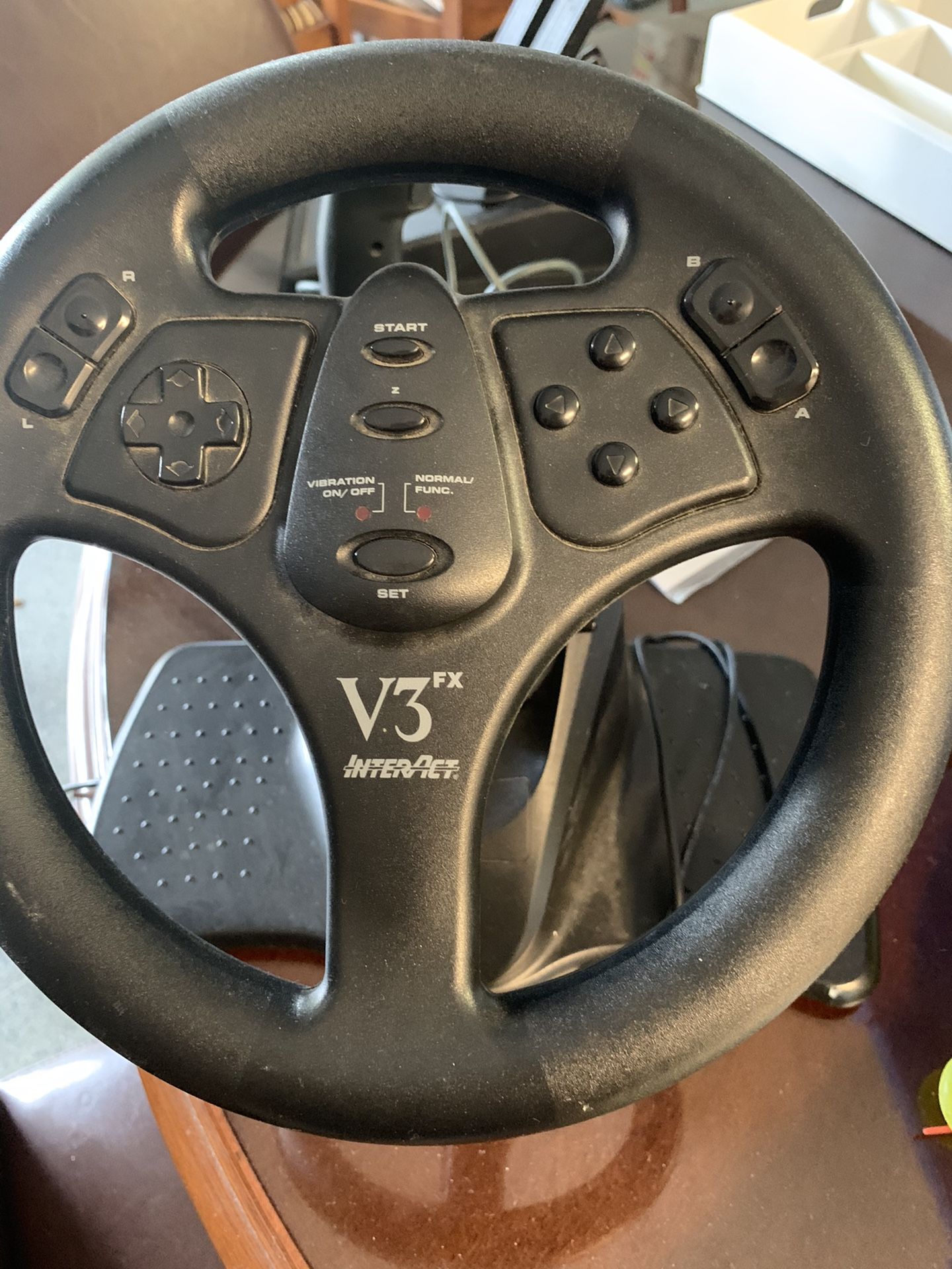 Steering wheel and pedals