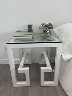 White Nightstand Table