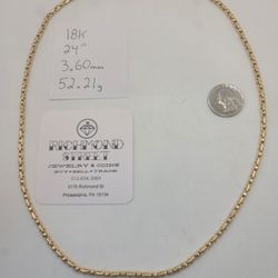 18k Gold 24" Custom Link Chain