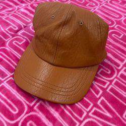 Brown Leather Hat 