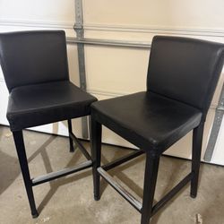 2 Leather Bar Stools