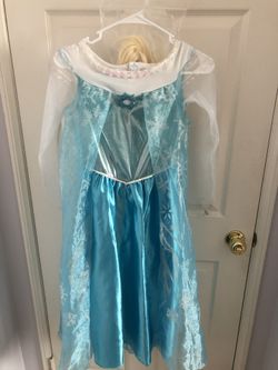 Disney Frozen Elsa Ice Queen Costume 10-12 with quality wig set